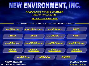 Screen Shot: 40-HOUR HAZARDOUS WASTE WORKER / 24-HOUR E.R. TECHNICIAN FOR SELF-PACED PRESENTATION