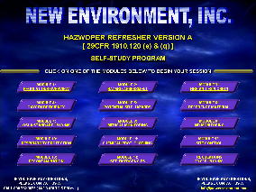 Screen Shot: 8-HOUR HAZARDOUS WASTE REFRESHER A / 8-HOUR E.R. REFRESHER A FOR SELF-PACED PRESENTATION