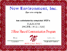 2-Hour Hazard Communication Certificate